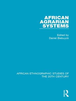 cover image of African Agrarian Systems